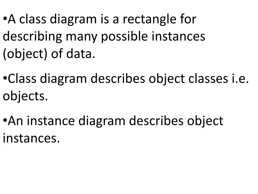 a class diagram is a rectangle for describing