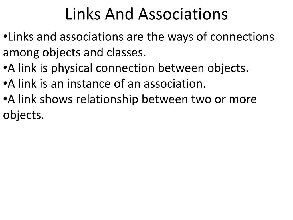 links and associations links and associations