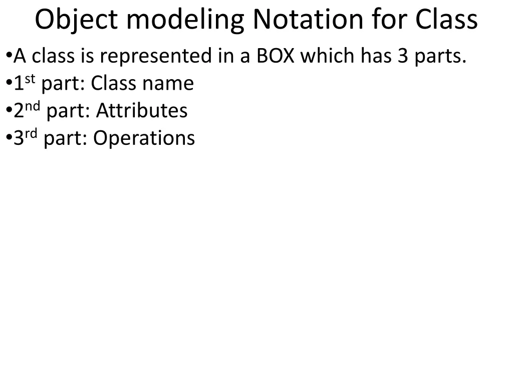 object modeling notation for class a class