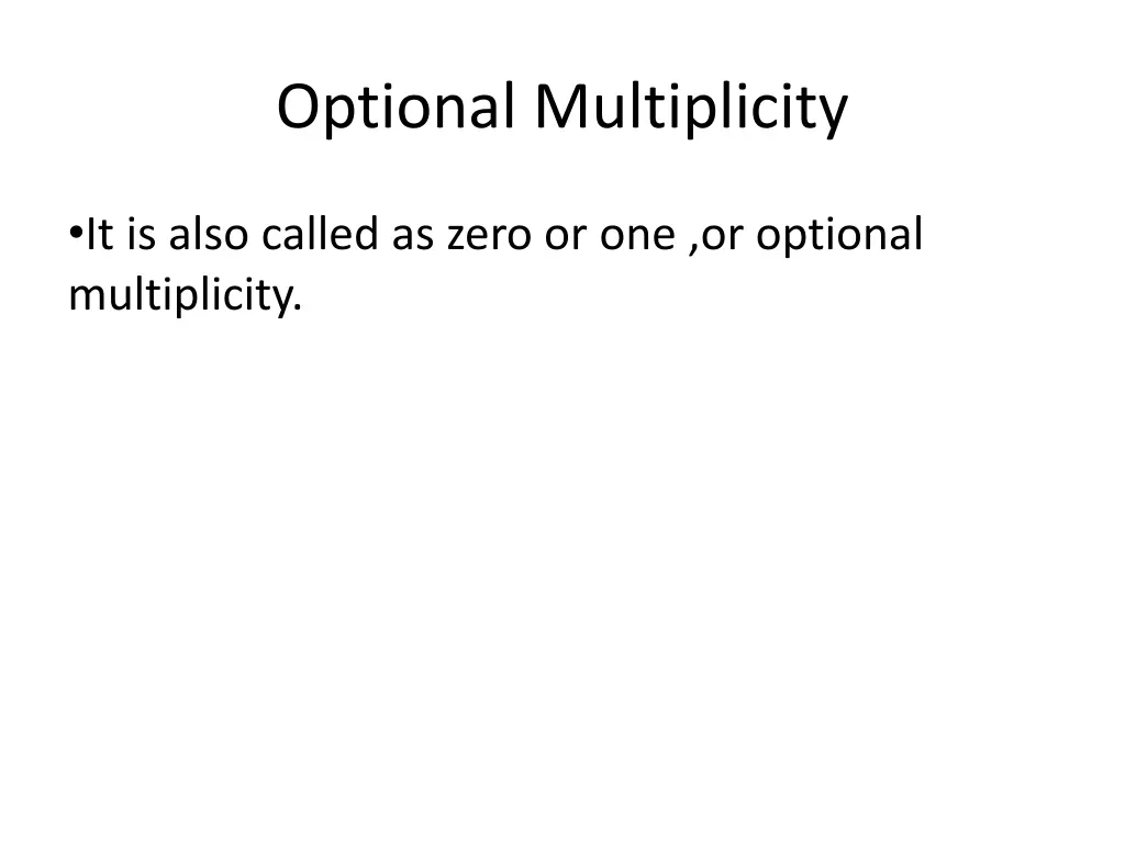 optional multiplicity