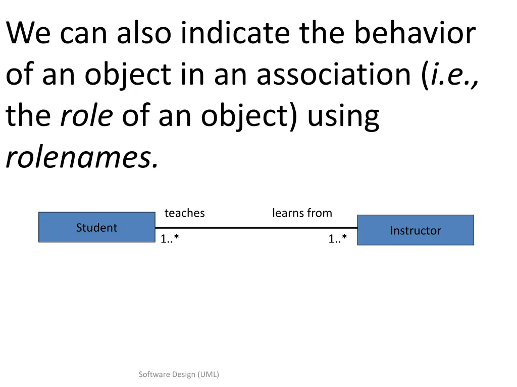 we can also indicate the behavior of an object