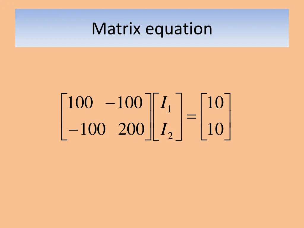 matrix equation 1