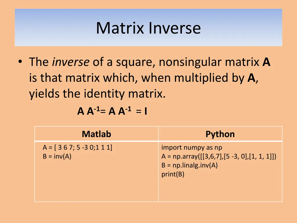 matrix inverse