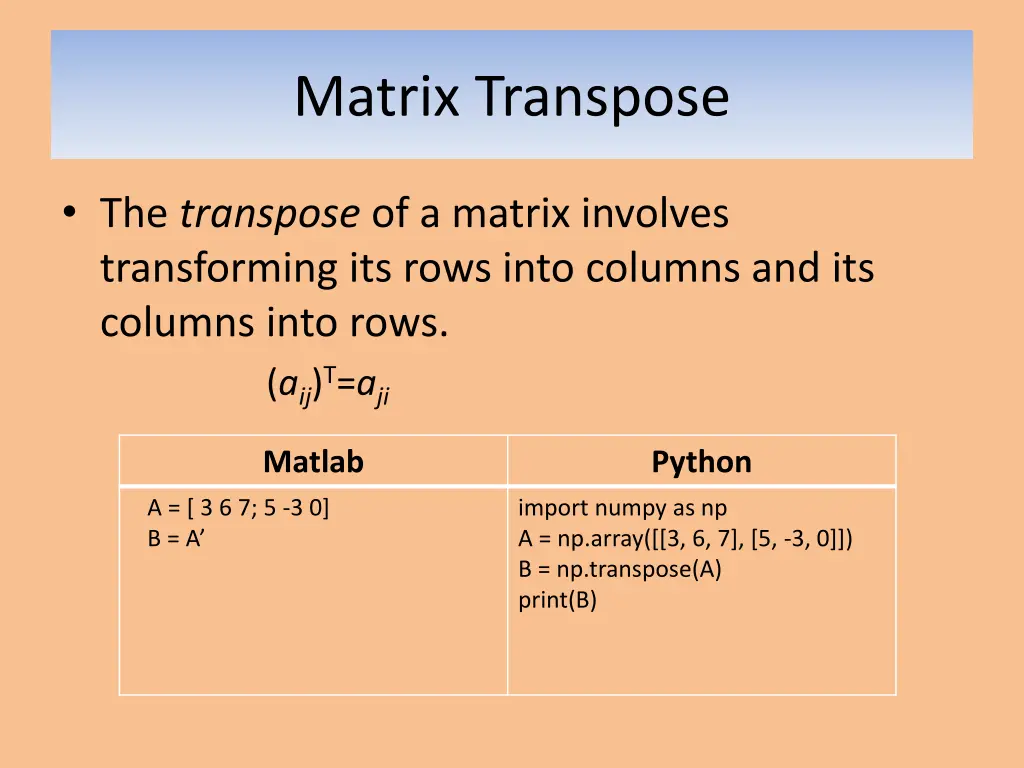 matrix transpose