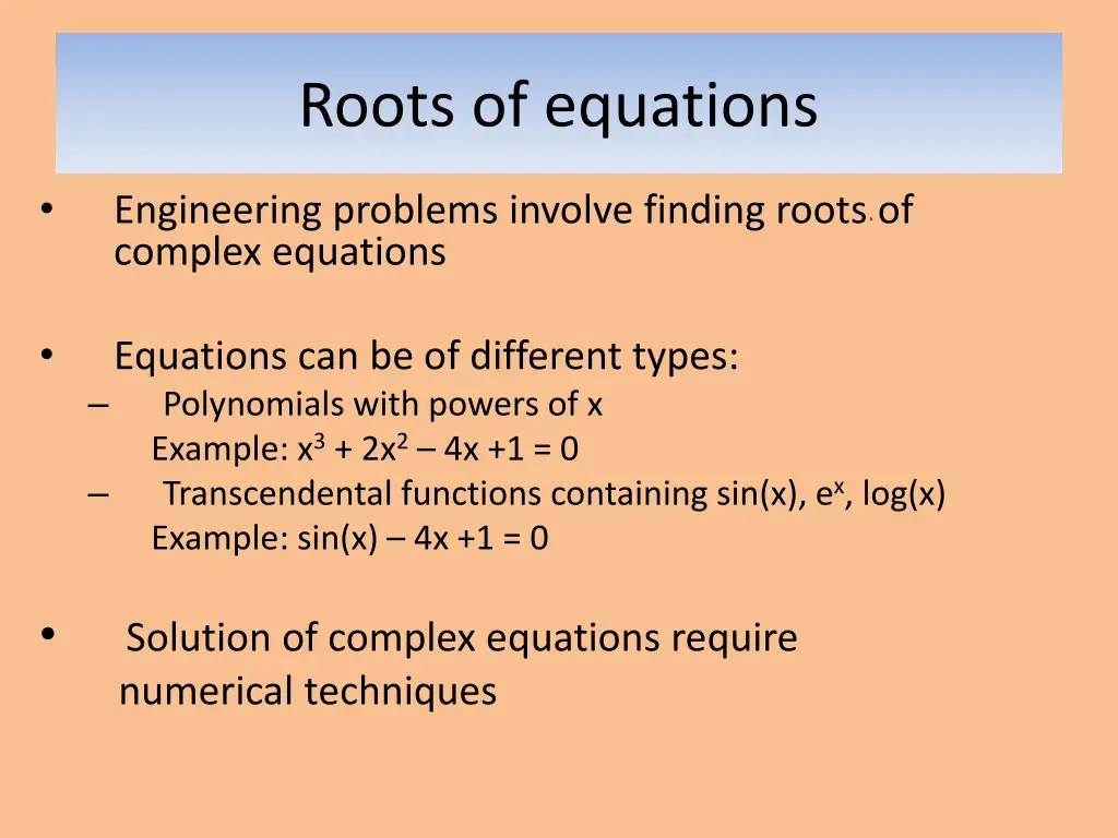 roots of equations