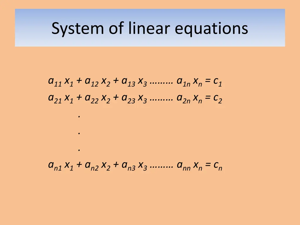 system of linear equations