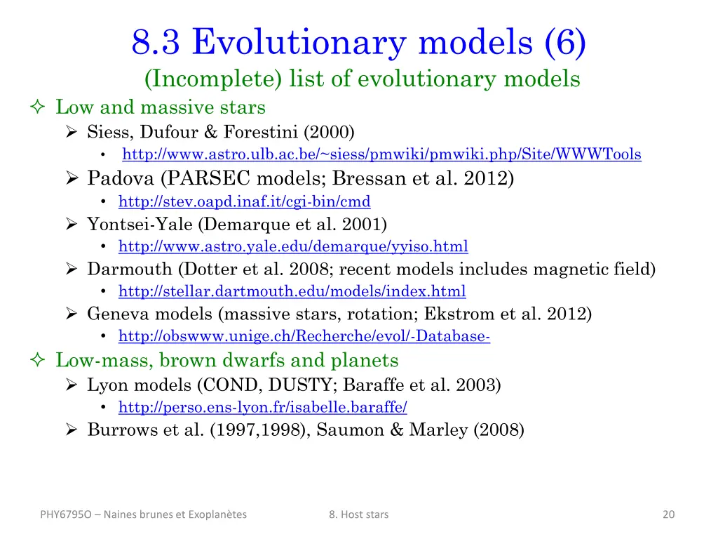 8 3 evolutionary models 6 incomplete list