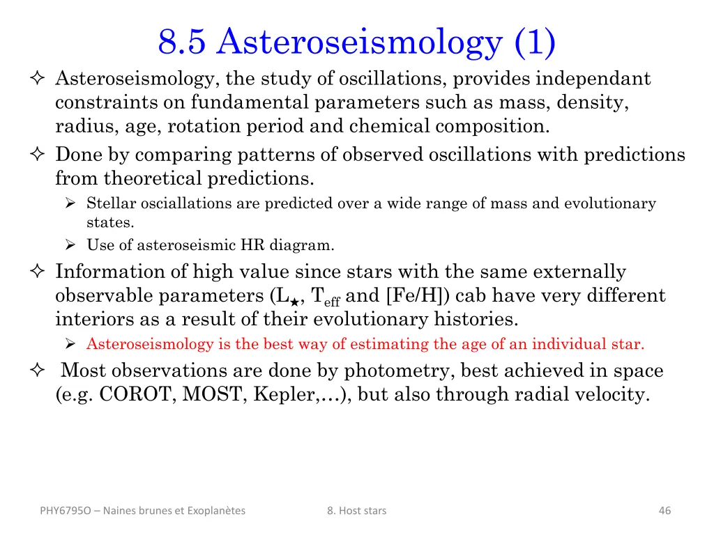 8 5 asteroseismology 1 asteroseismology the study