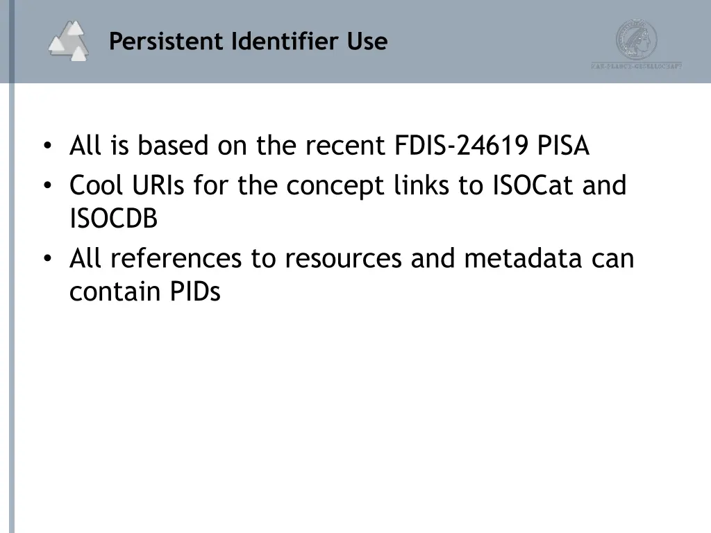 persistent identifier use