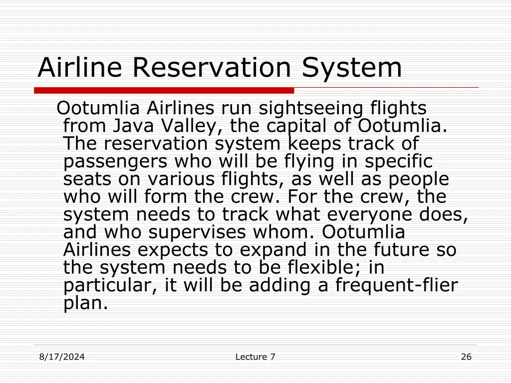 airline reservation system