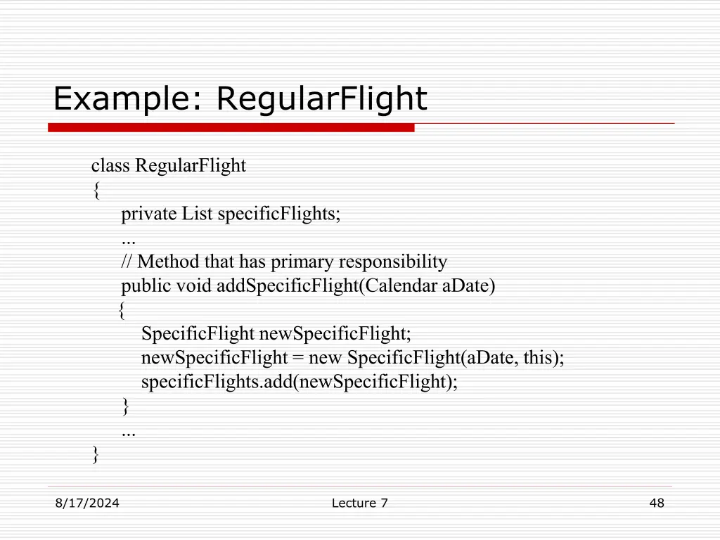 example regularflight