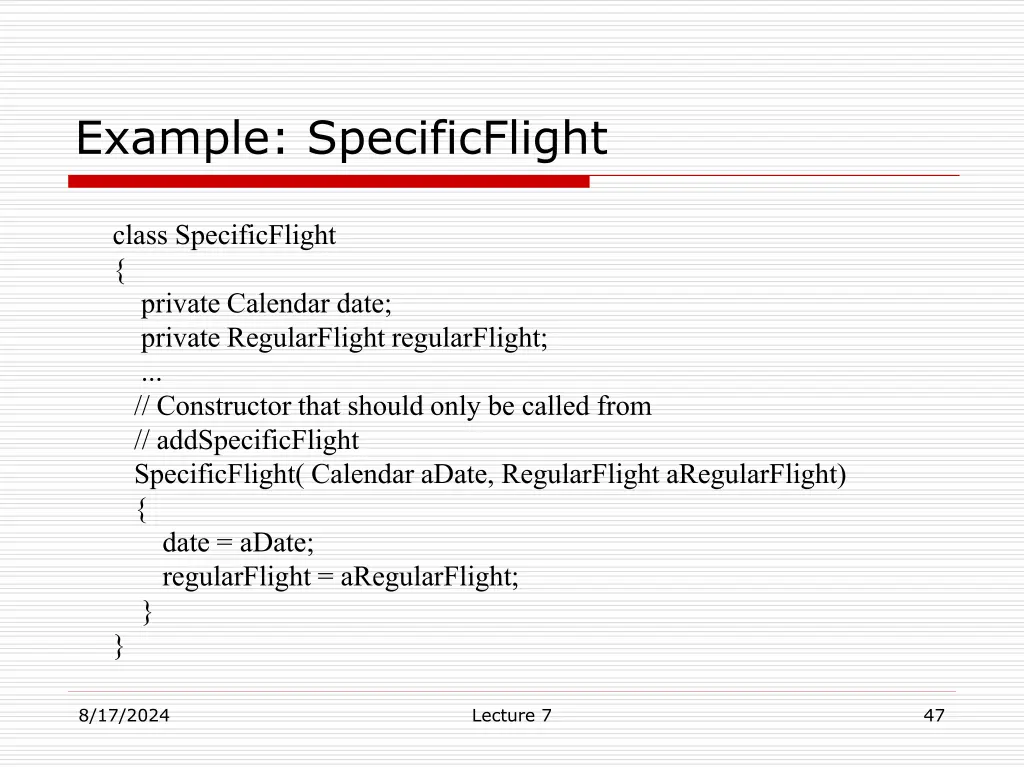 example specificflight