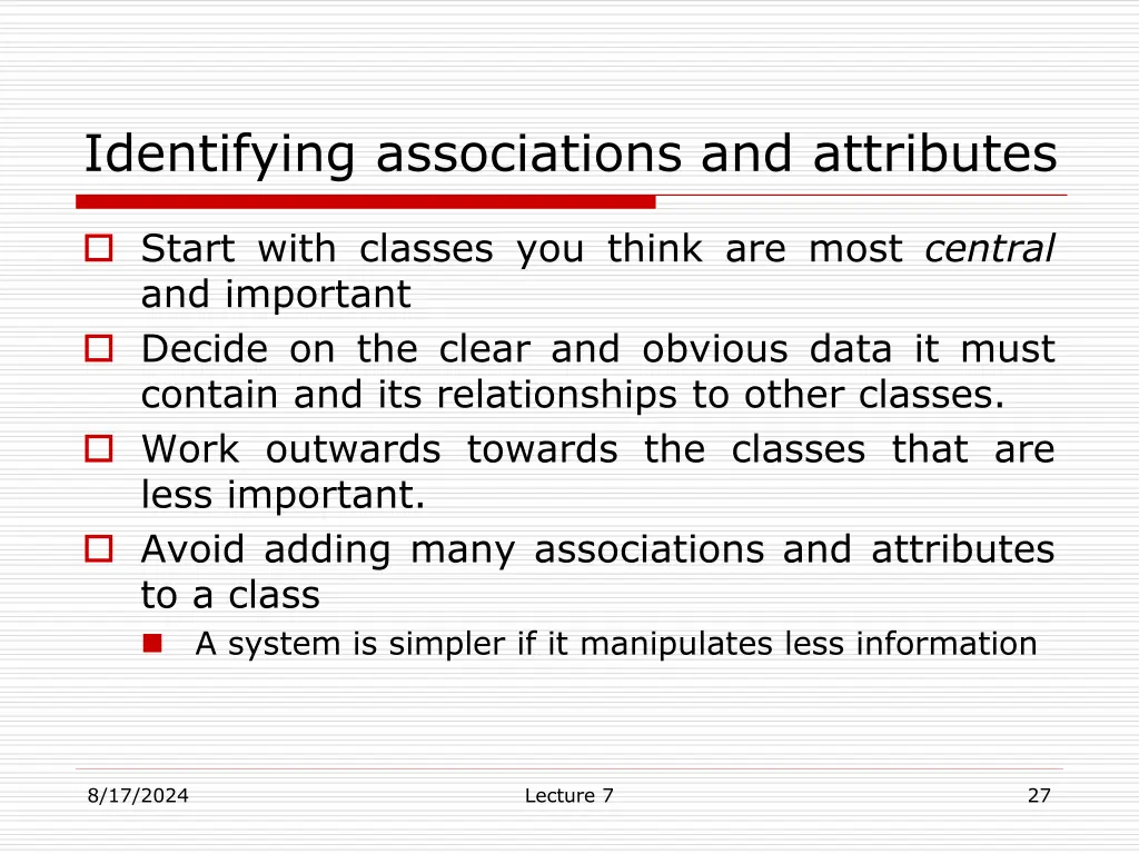 identifying associations and attributes