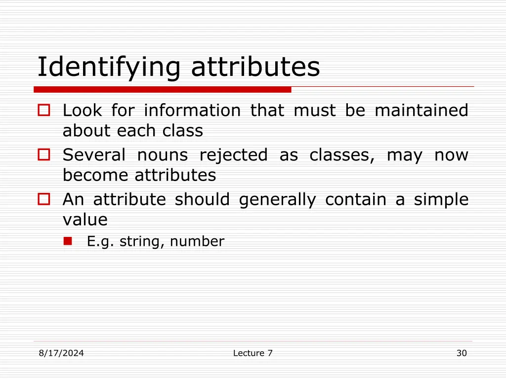 identifying attributes