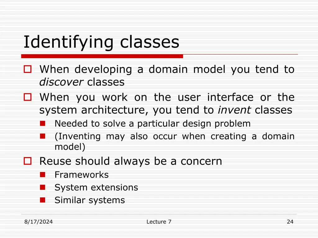 identifying classes