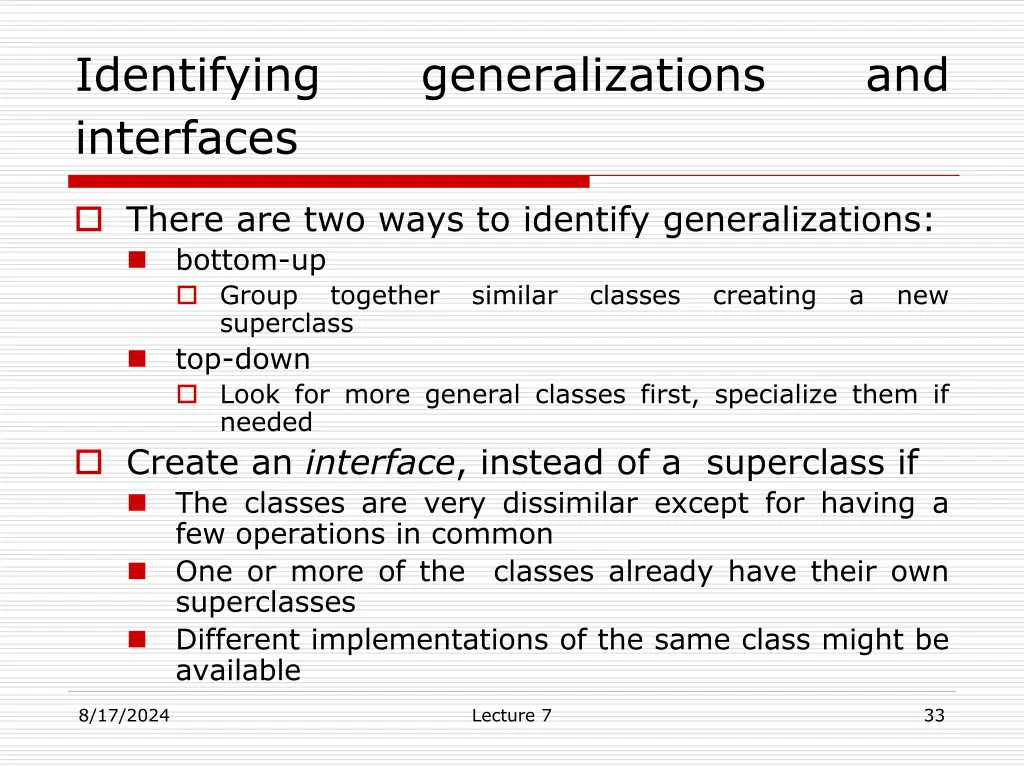 identifying interfaces