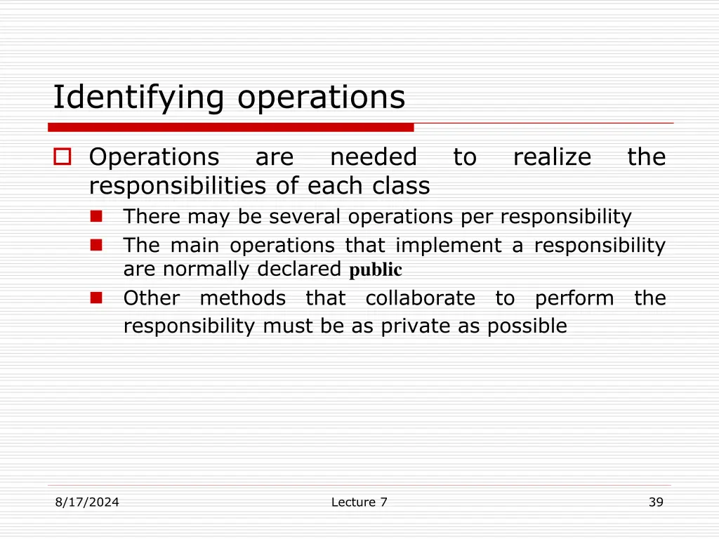 identifying operations