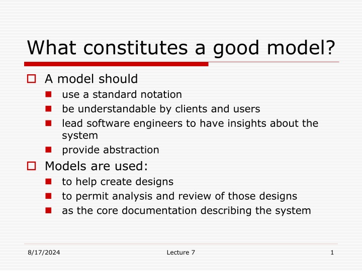 what constitutes a good model