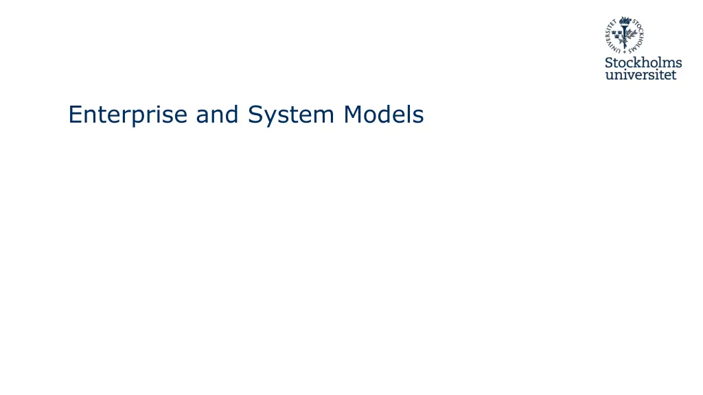 enterprise and system models