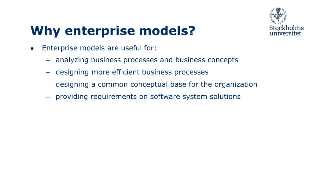 why enterprise models