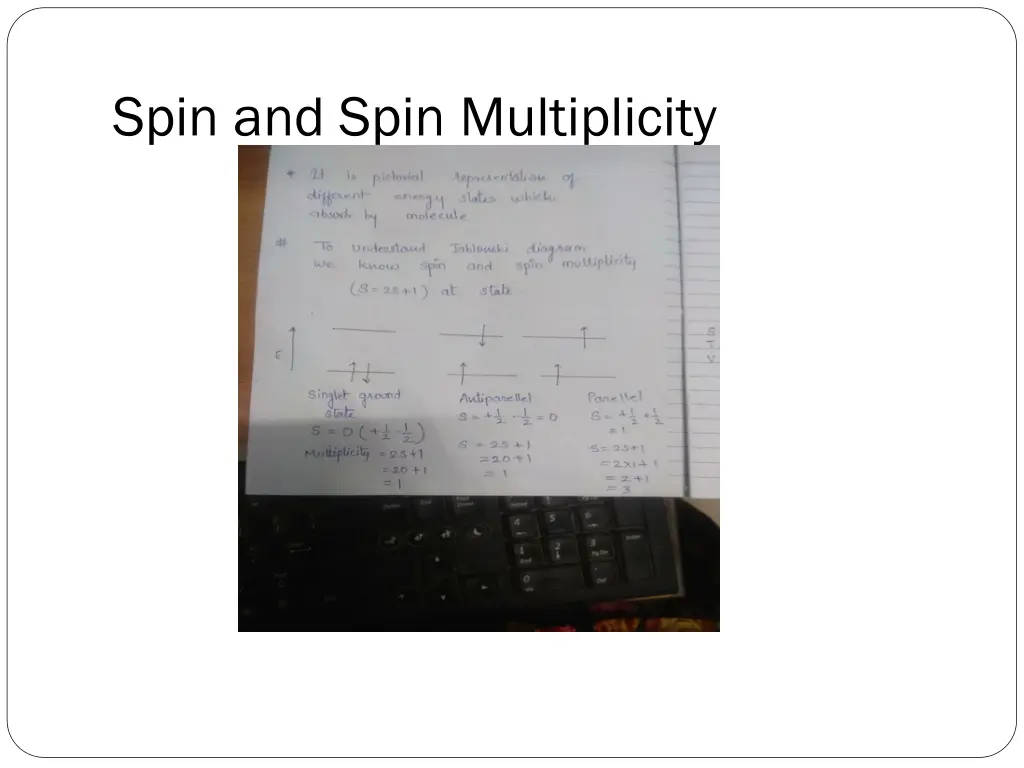 spin and spin multiplicity