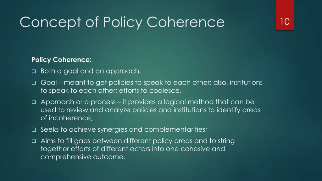 concept of policy coherence