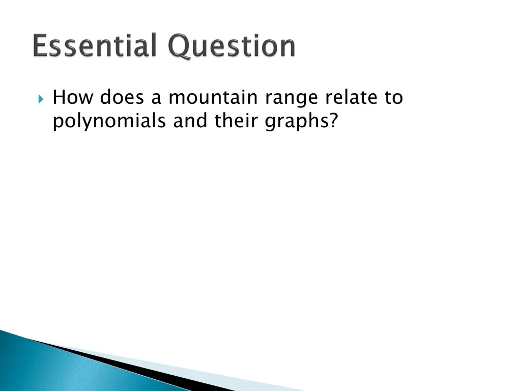 how does a mountain range relate to polynomials