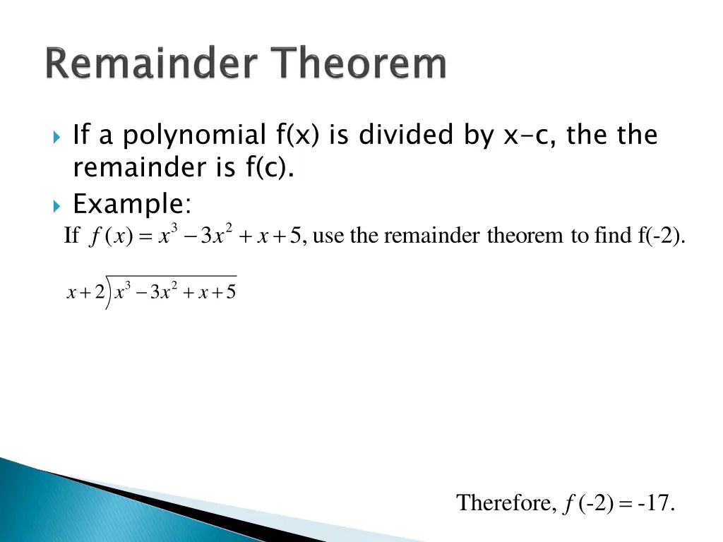 if a polynomial f x is divided