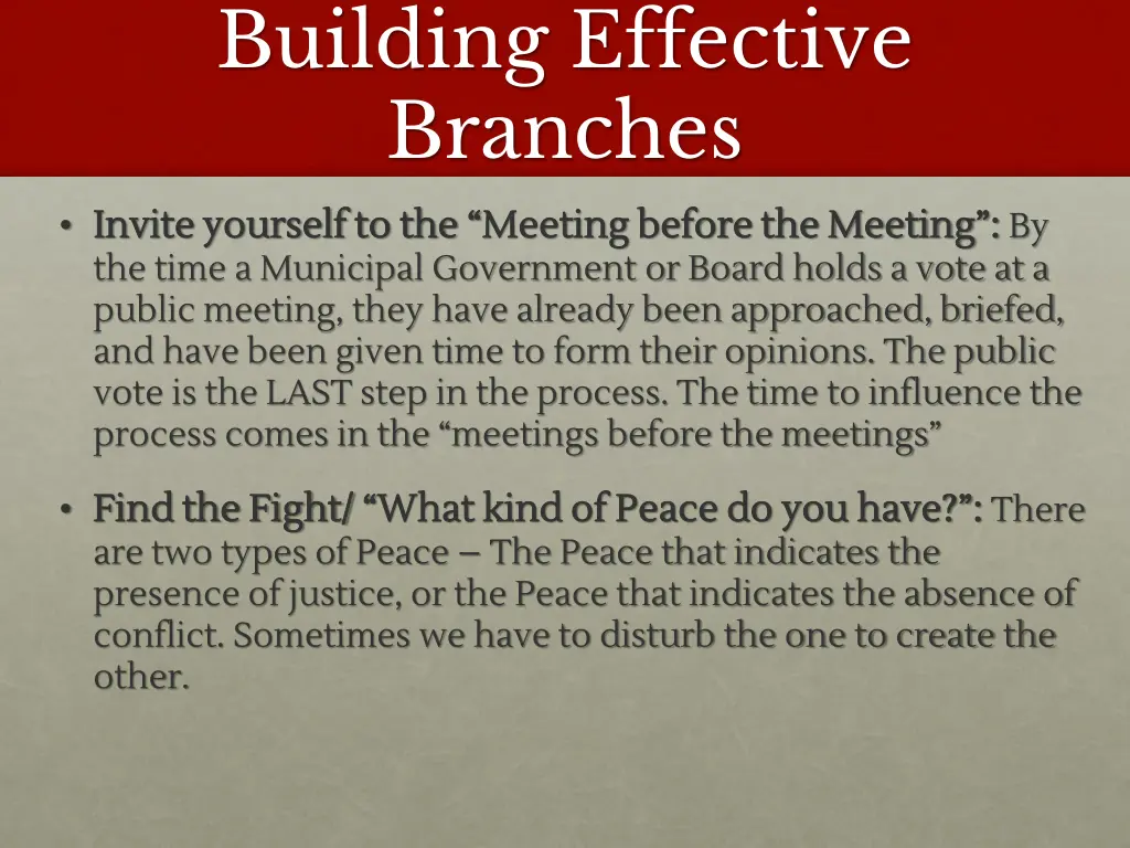 building effective branches 10