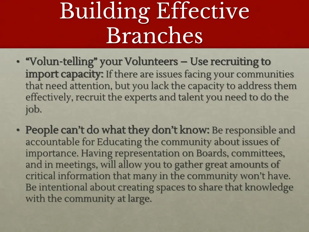 building effective branches 11