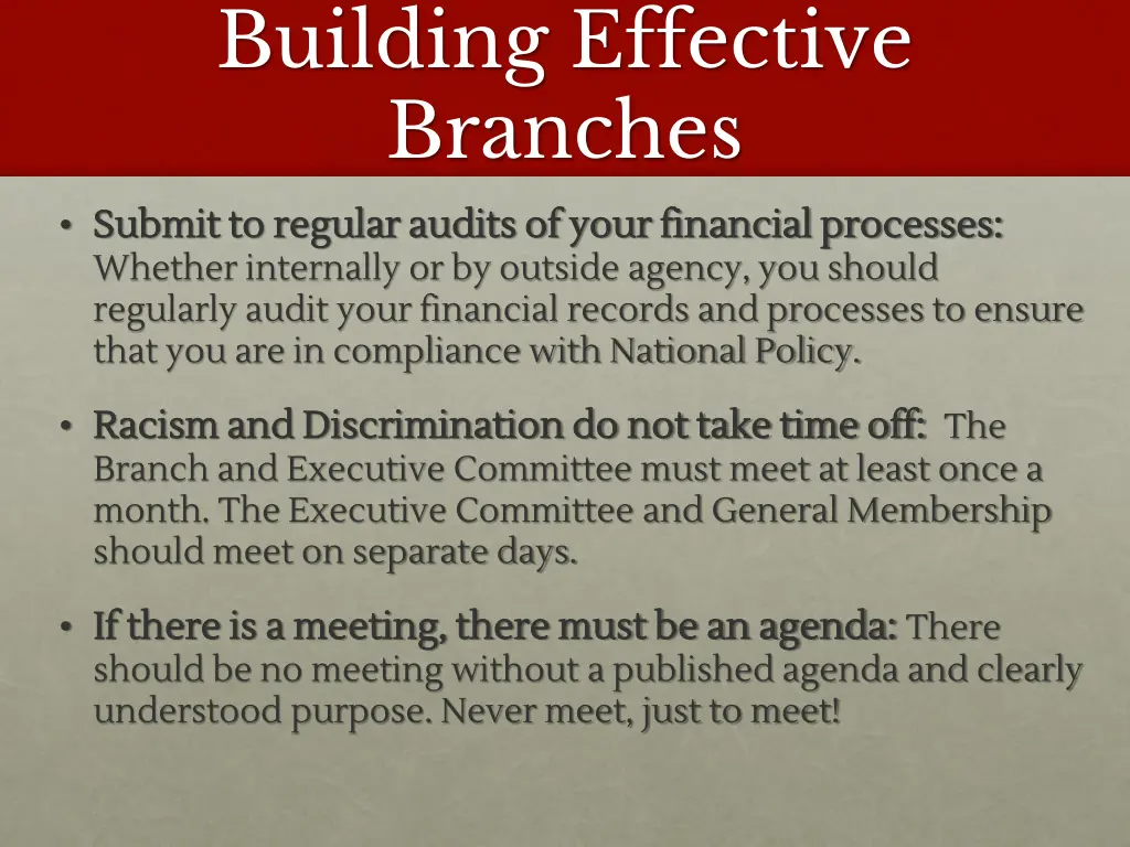 building effective branches 2