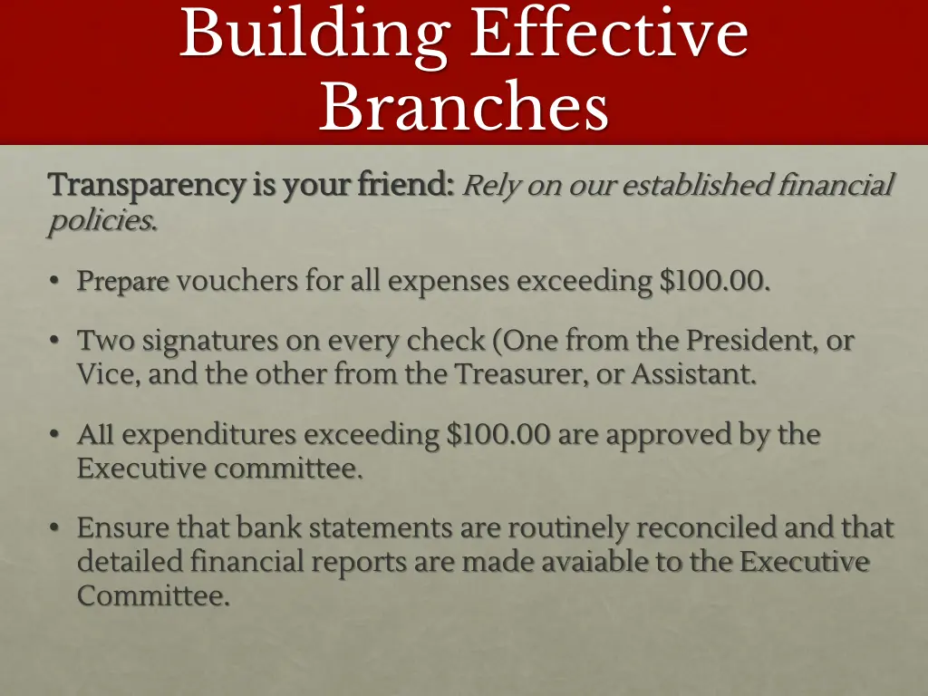 building effective branches 5