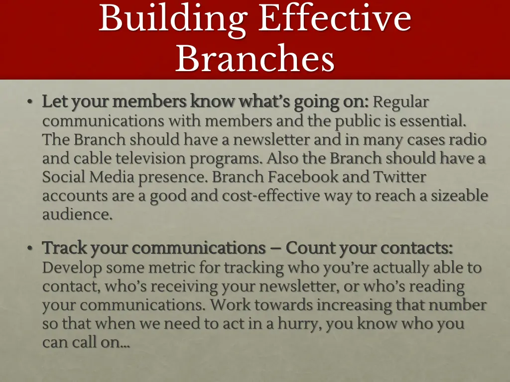 building effective branches 6