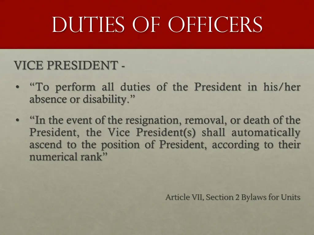 duties of officers 1