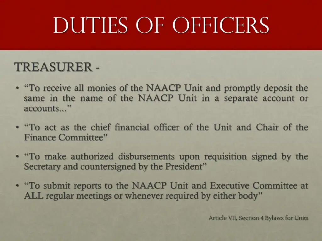 duties of officers 3