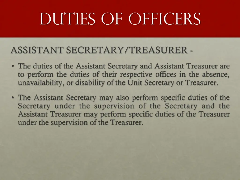 duties of officers 4