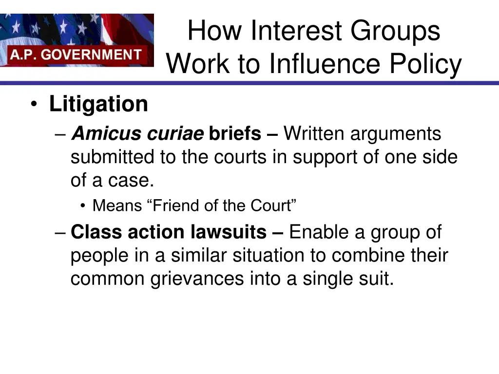 how interest groups work to influence policy 2