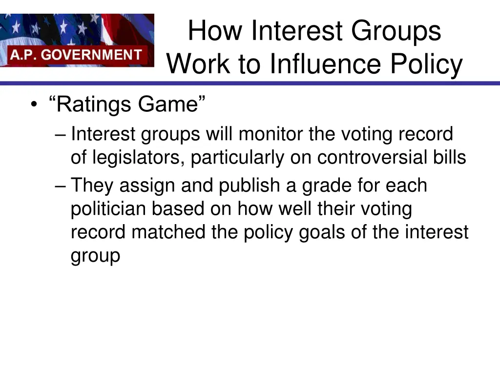 how interest groups work to influence policy 5