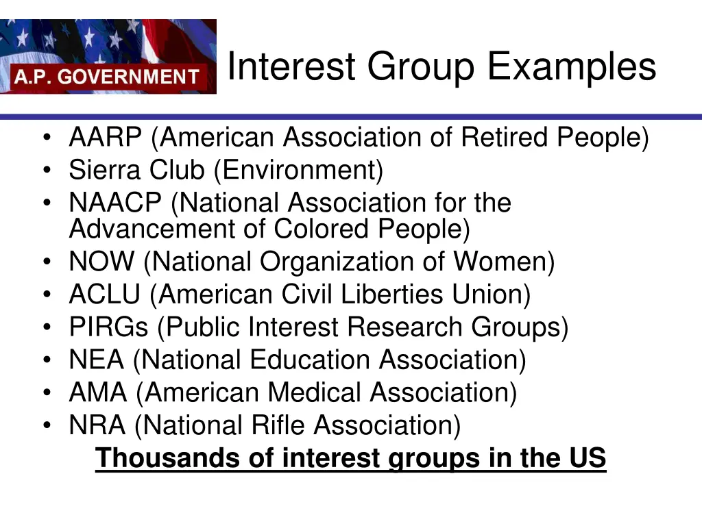 interest group examples