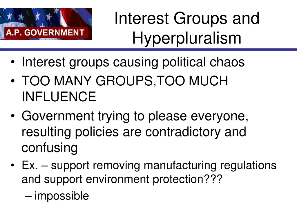 interest groups and hyperpluralism