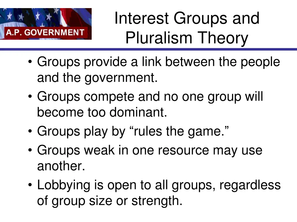 interest groups and pluralism theory