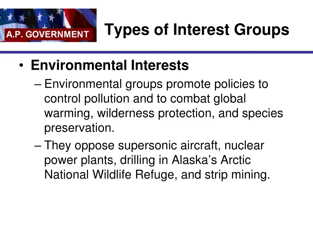 types of interest groups 1