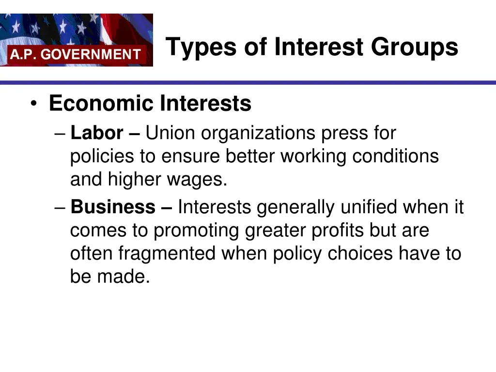 types of interest groups