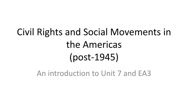 civil rights and social movements in the americas