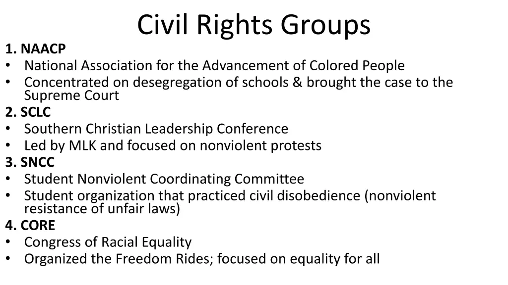 civil rights groups