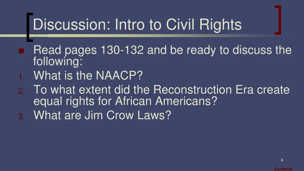 discussion intro to civil rights