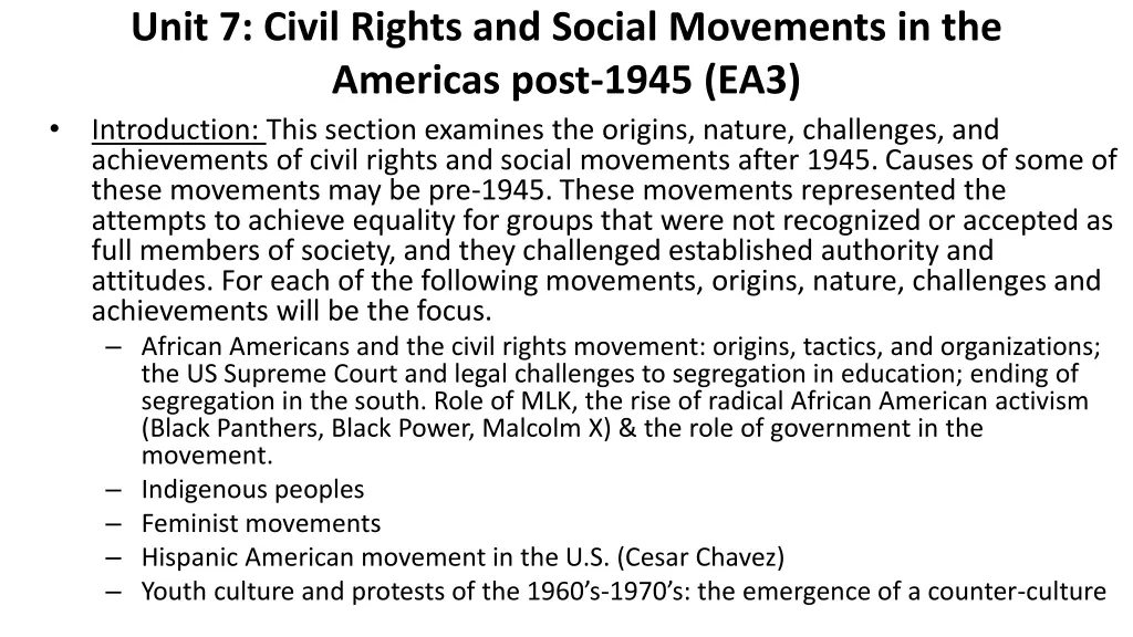 unit 7 civil rights and social movements