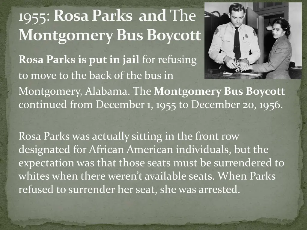 1955 rosa parks and the montgomery bus boycott