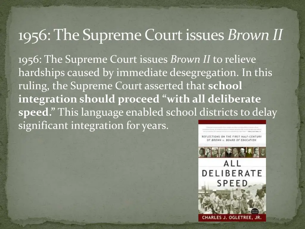 1956 the supreme court issues brown ii