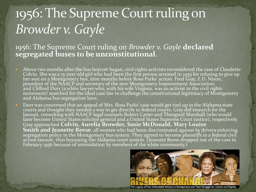 1956 the supreme court ruling on browder v gayle